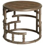 Block & Chisel round wooden stool with iron base