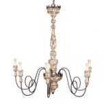 Block & Chisel iron & wood chandelier