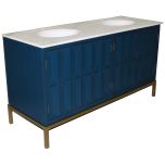 Block & Chisel Vanity With White Marble Top And Painted Base