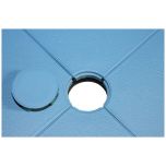 Block & Chisel round Norway blue nylon dining table