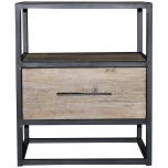Block & Chisel old elm wood side table with iron frame