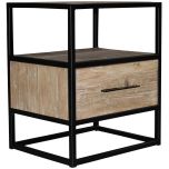 Block & Chisel old elm wood side table with iron frame