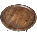 Block & Chisel round mango wood side table with metal legs