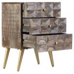 Block & Chisel mango wood bedside table with tapered metal