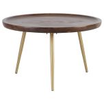 Block & Chisel round mango wood coffee table with metal legs