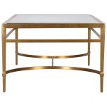 Block & Chisel stainless steel coffee table with tempered glass top