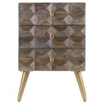 Block & Chisel mango wood bedside table with tapered metal legs