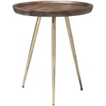 Block & Chisel round mango wood side table with metal legs