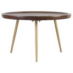 Block & Chisel round mango wood coffee table with metal legs