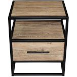 Block & Chisel old elm wood side table with iron frame
