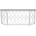 Block & Chisel iron console with antique white finish