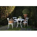 Block & Chisel round white nylon dining table