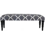 Block & Chisel grey and white print upholstered bench