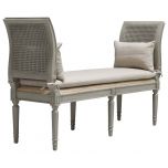 Block & Chisel cream linen upholstered daybed with side arms