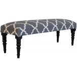 Block & Chisel grey and white print upholstered bench