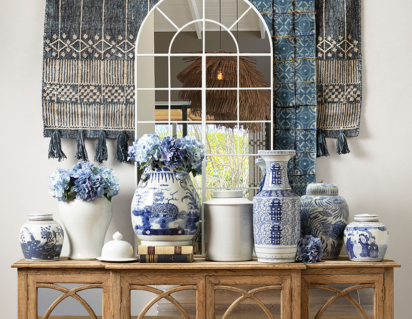 5 ways to style classic blue and white ceramics 