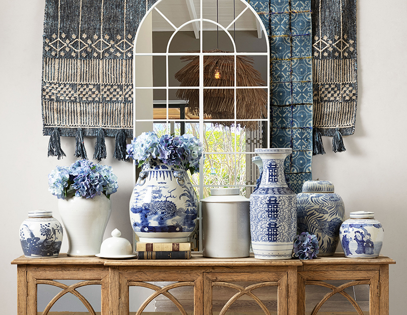 5 ways to style classic blue and white ceramics