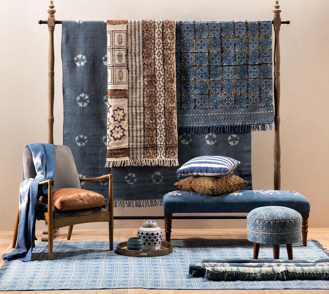 Natural Selection - Indus Collection of rugs, benches, stools and throws