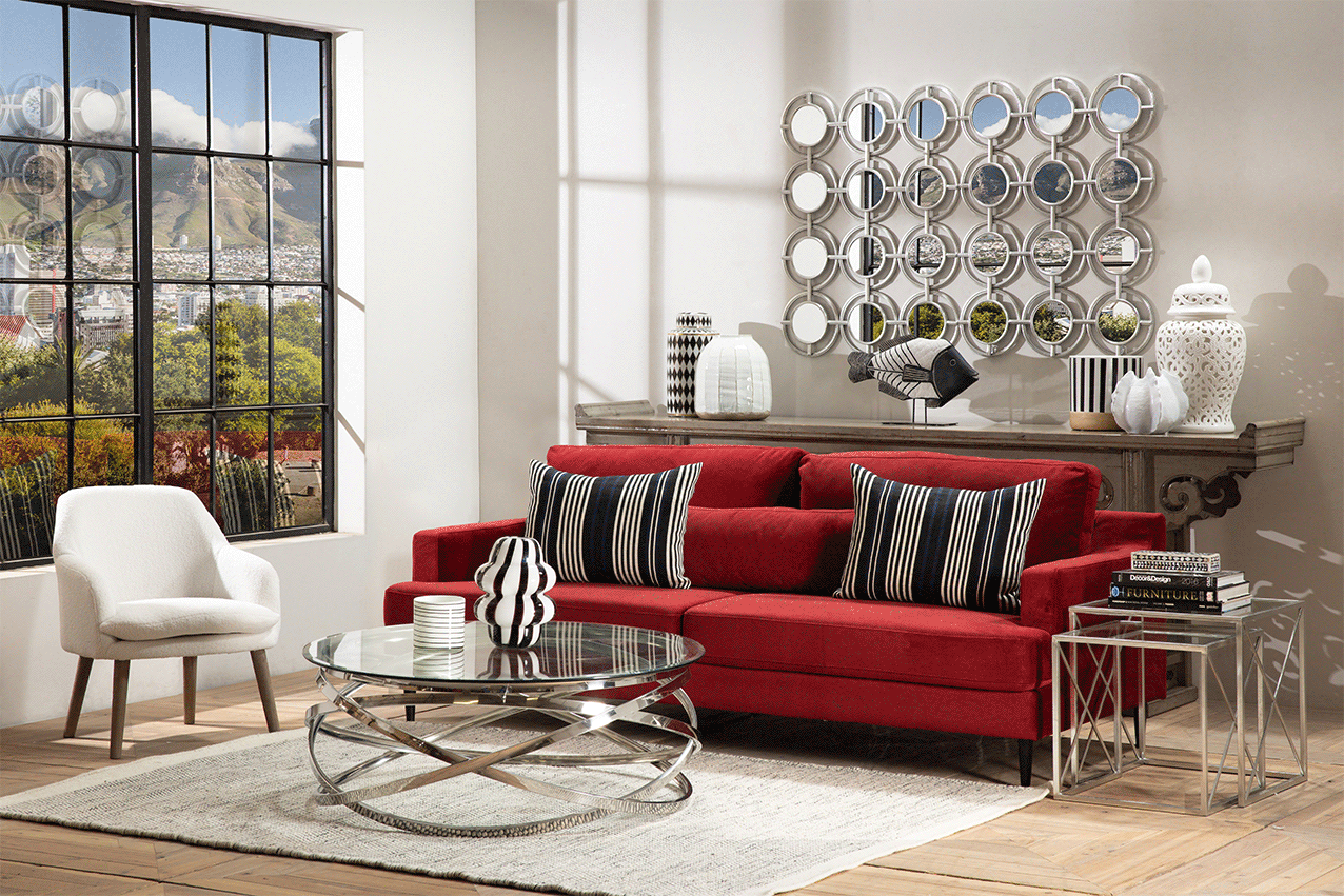 Contemporary sofa with Asian sideboard Shop the Look 
