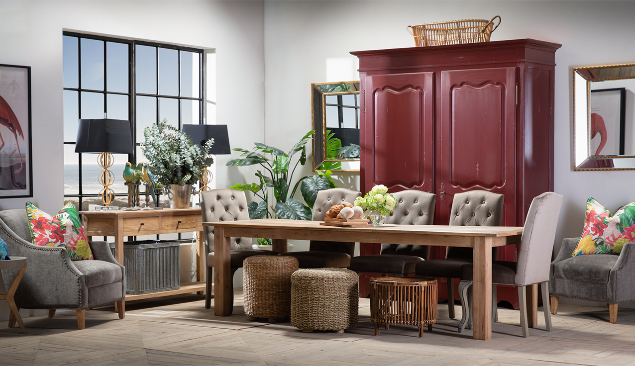 artichoke red st francis cupboard with dining room