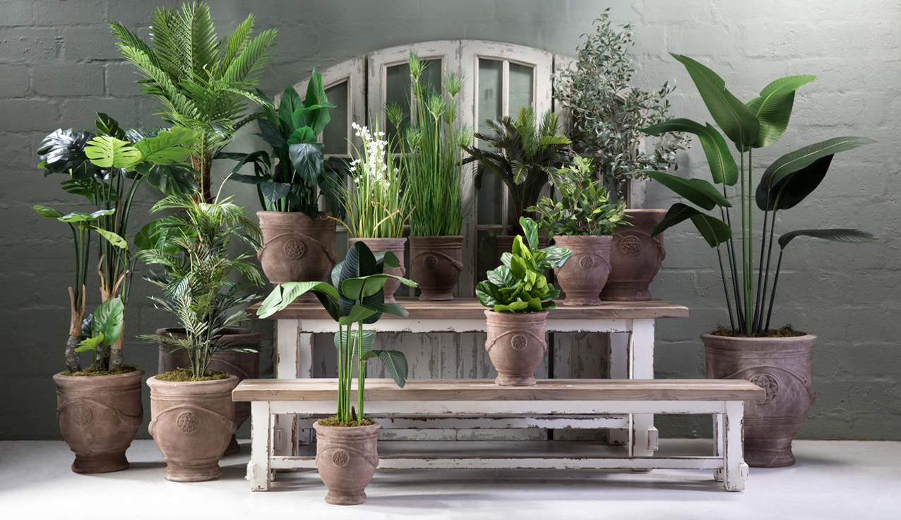 Faux flowers and foliage