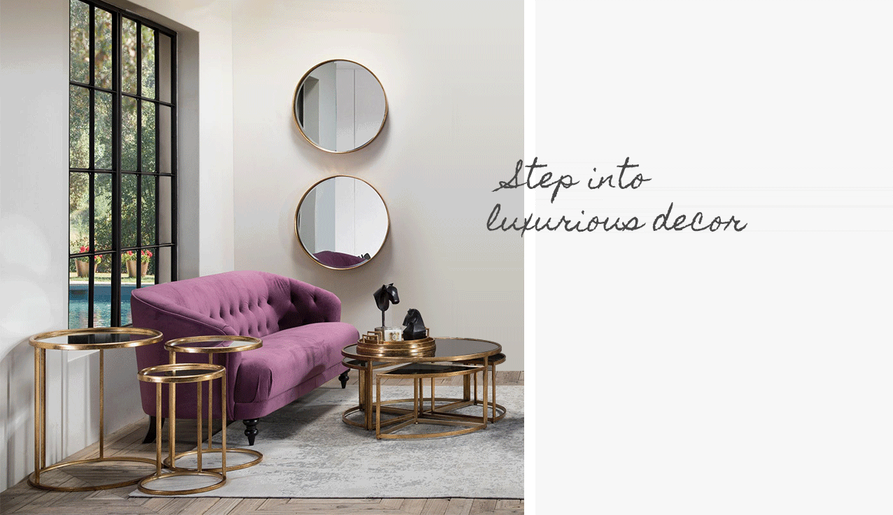 gold and purple interior furniture