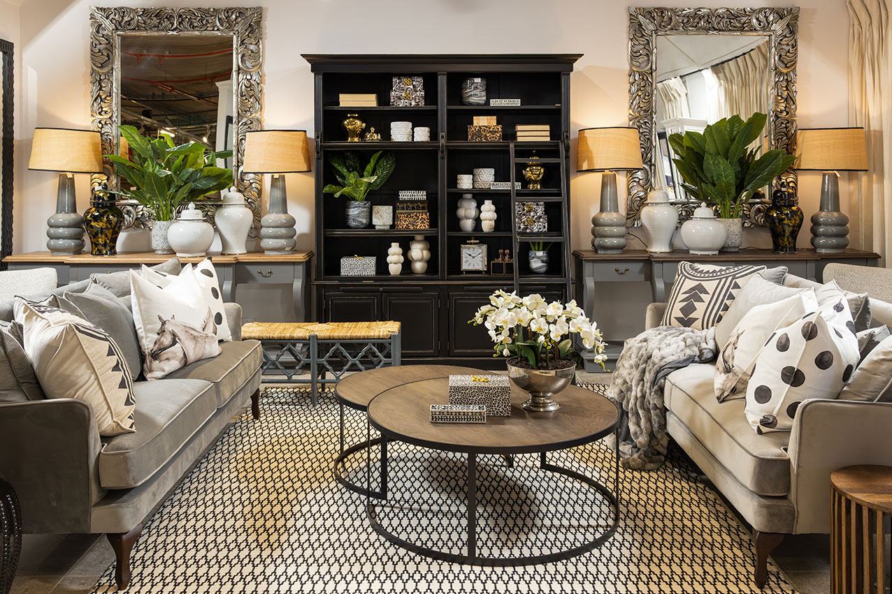 monochrome living room