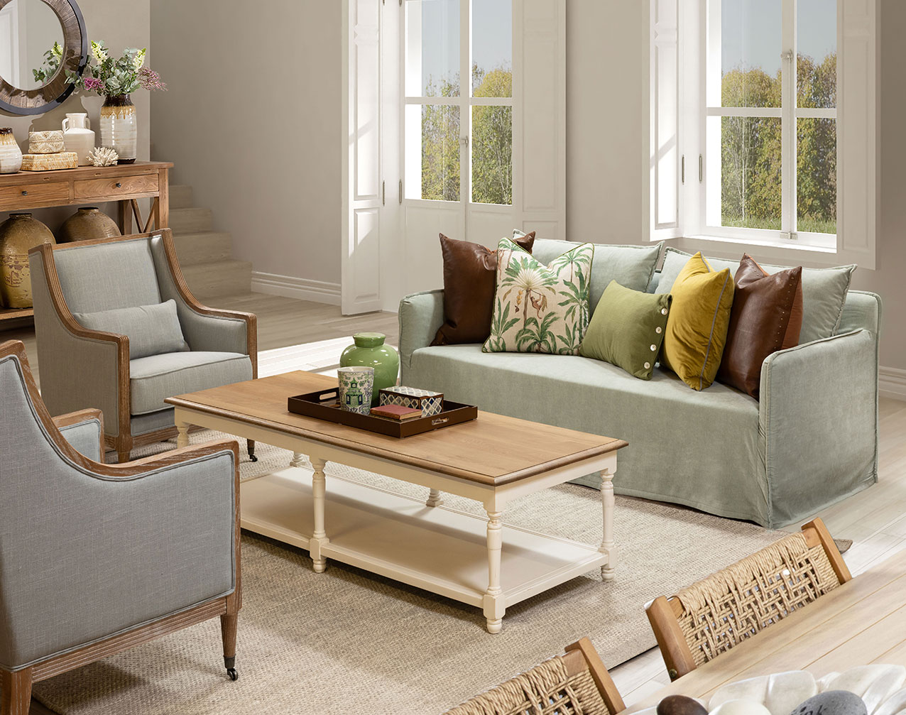 Linen Slipcover Sofa 