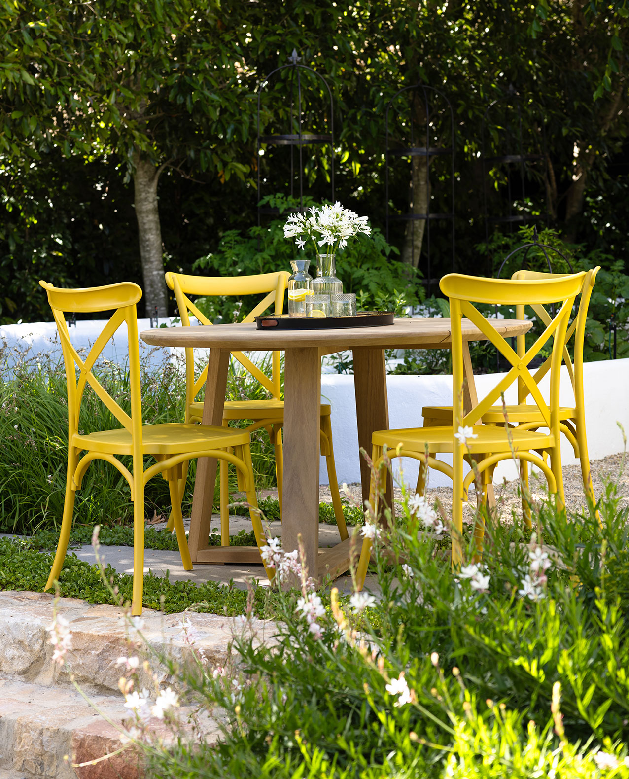 al fresco collection crossback outdoor pvc dining chair