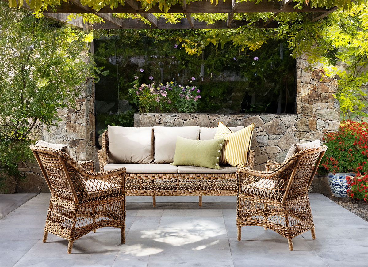 courtyard collection synthetic rattan cushions