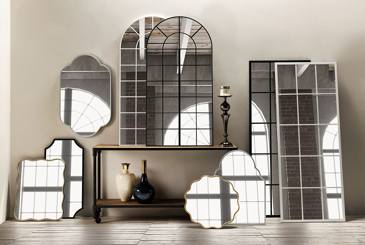 contemporary classic metal frame mirrors