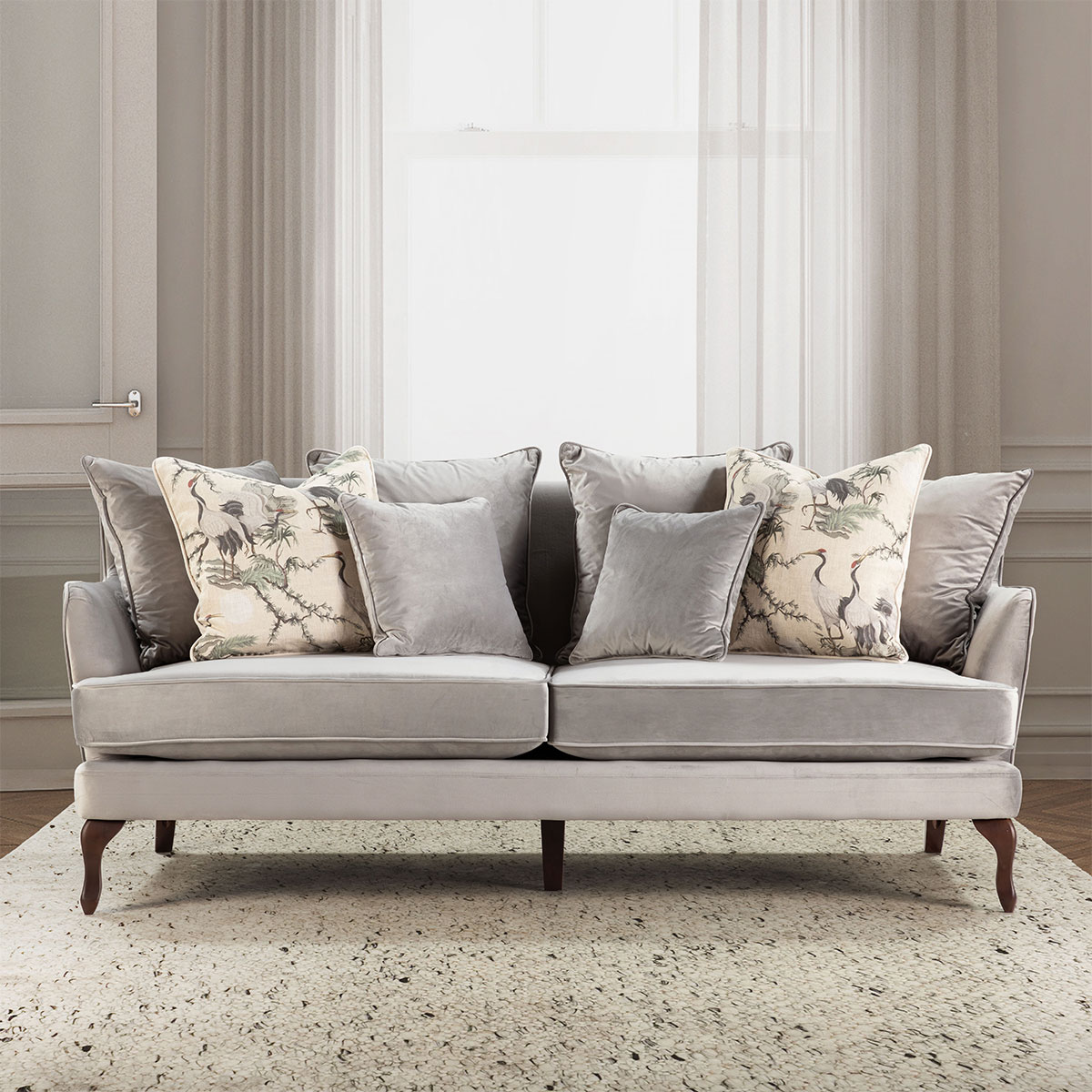 Jewel toned velvet sofas 