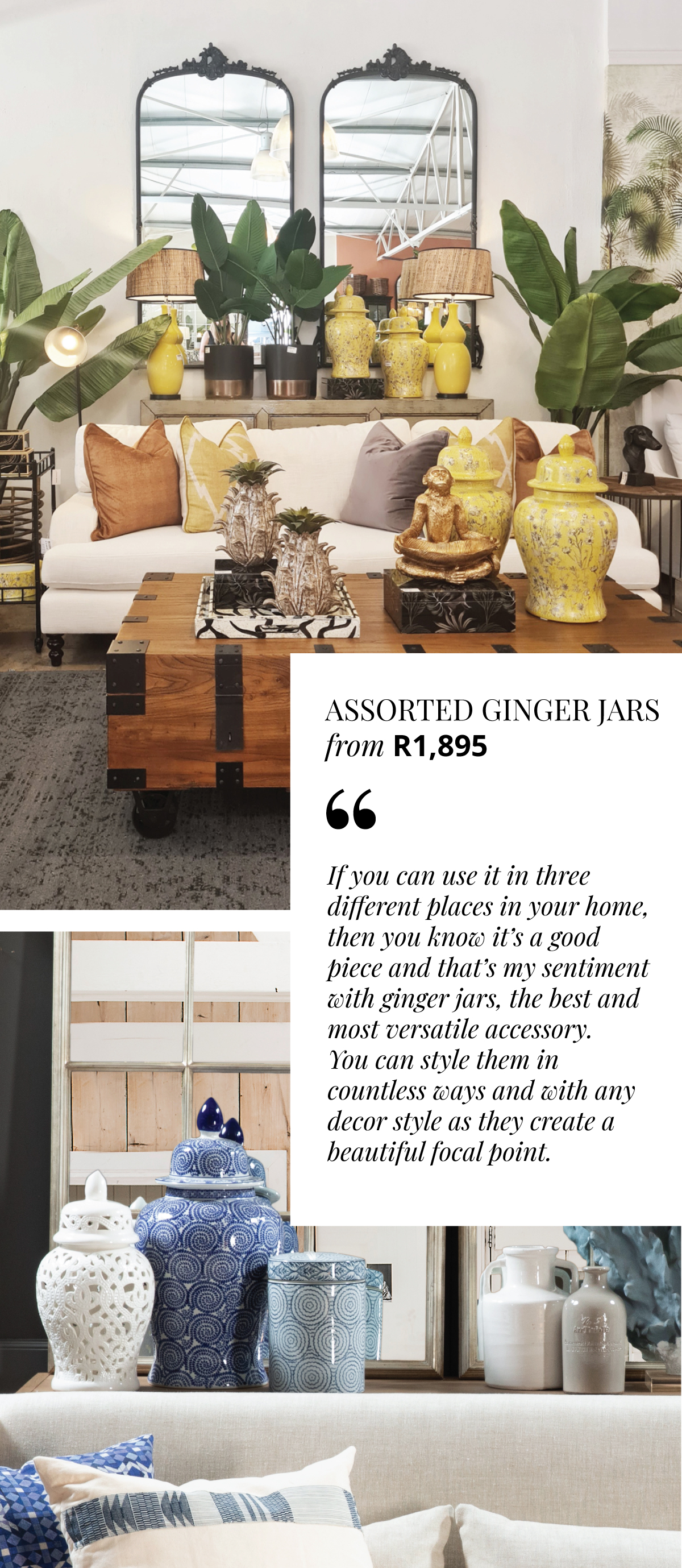 If you can use it in three different places in your home, then you know it’s a good piece and that’s my sentiment with ginger jars, the best and most versatile accessory. You can style them in countless ways and with any decor style as they create a beautiful focal point.