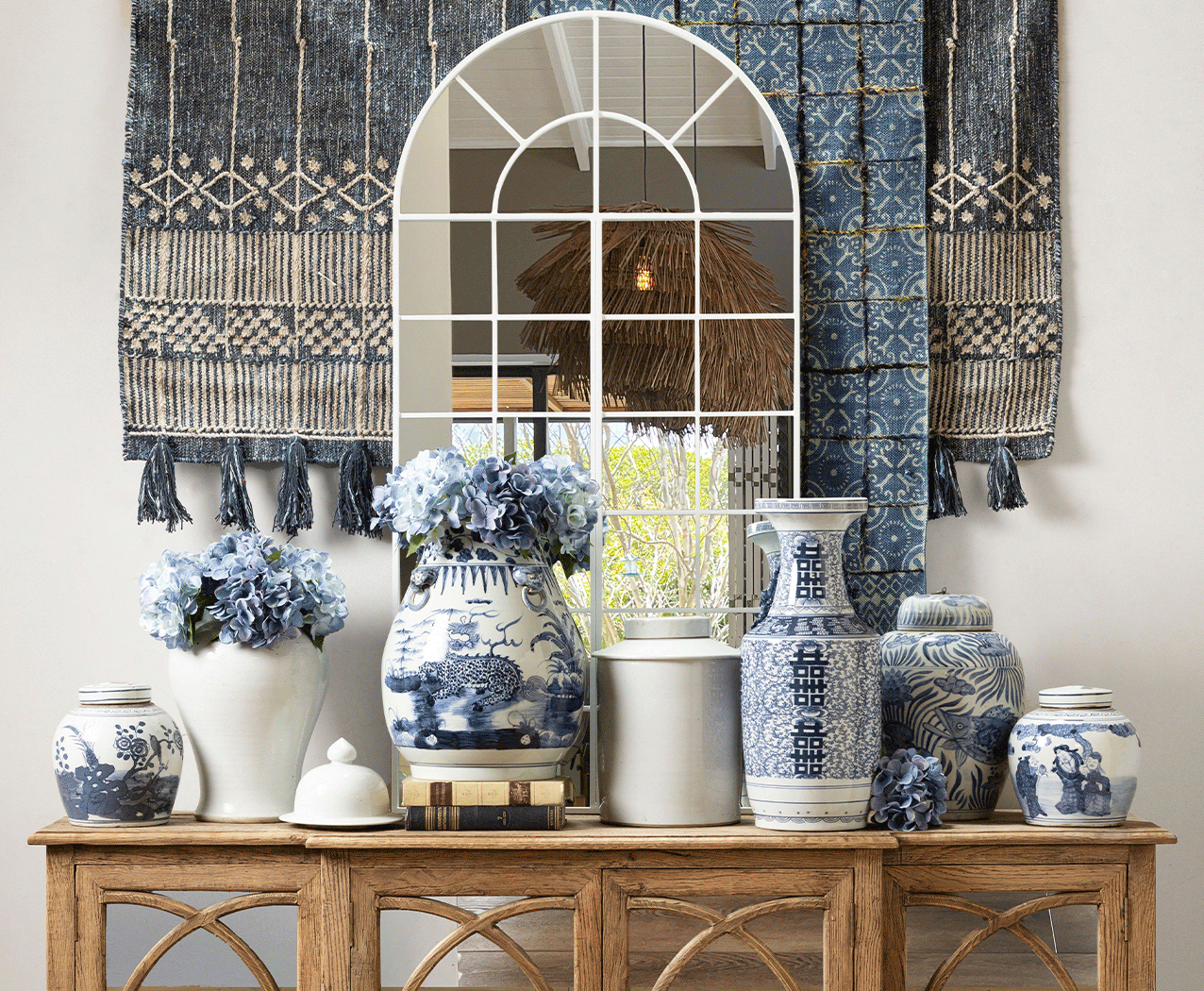 5 ways to style classic blue and white ceramics 