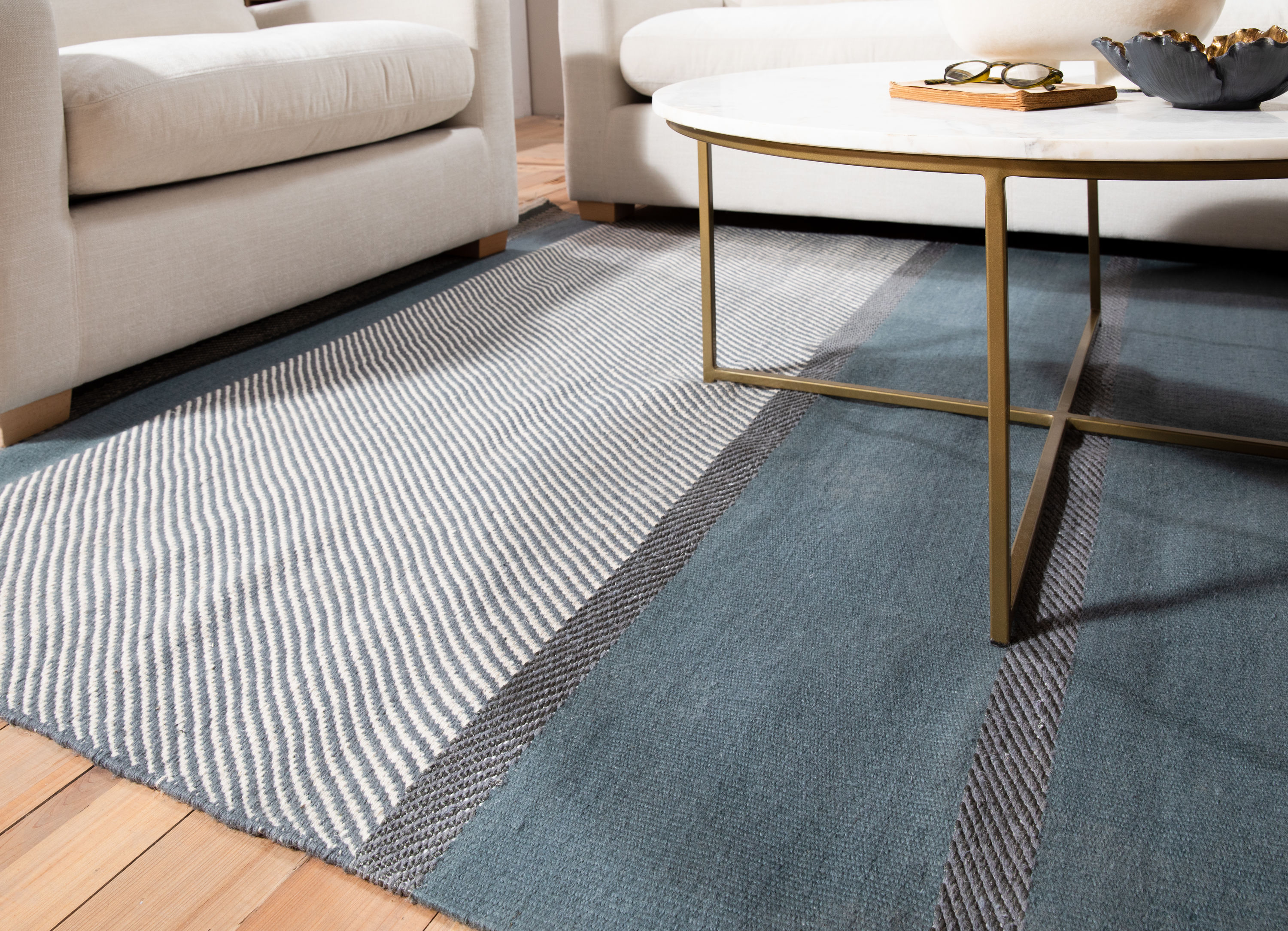 linie rug in blue