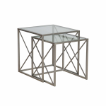 Metal and glass nesting side tables 