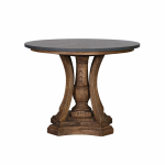 Old Elm round table with stone top