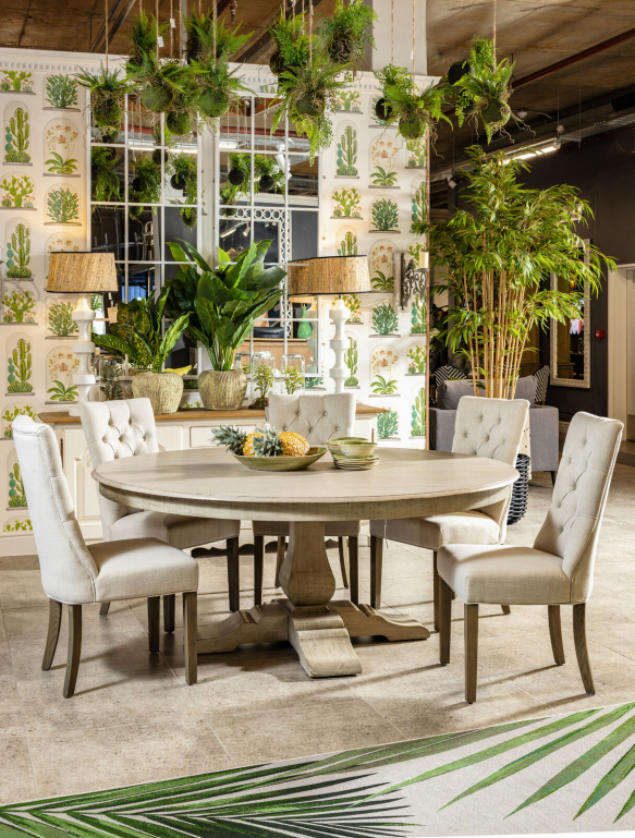 Grey wash dining table set on sale