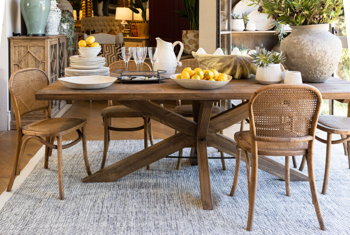 Dining room chairs hotsell with wicker seats