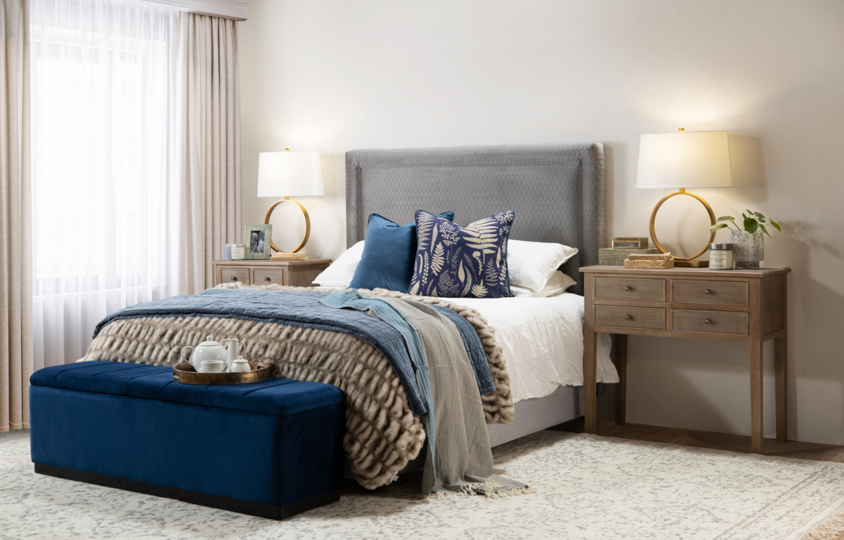 Cadby 4 Drawer Bedside table Block Chisel