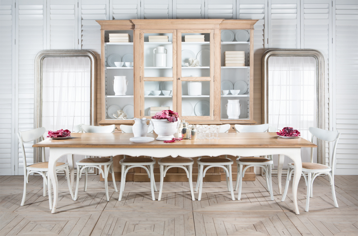 Farmhouse Bordeaux Dining Table Block Chisel