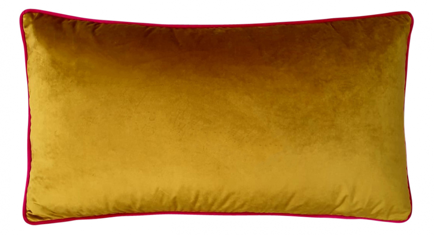 Large Gold Velvet Cushion Block Chisel
