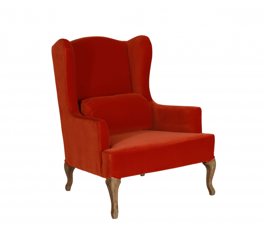 Chateau Marie Wingback Chair Orange Block Chisel