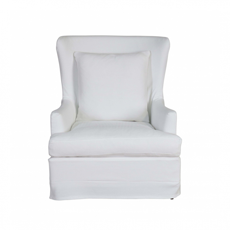 White discount wingback armchair