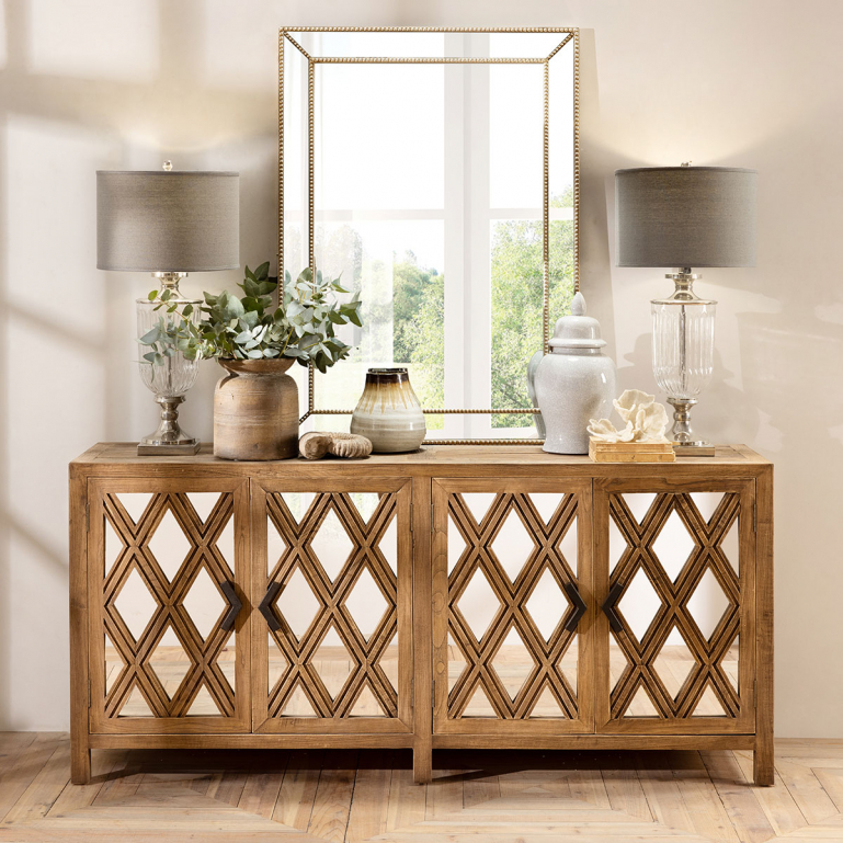 Sideboard with mirror shop doors