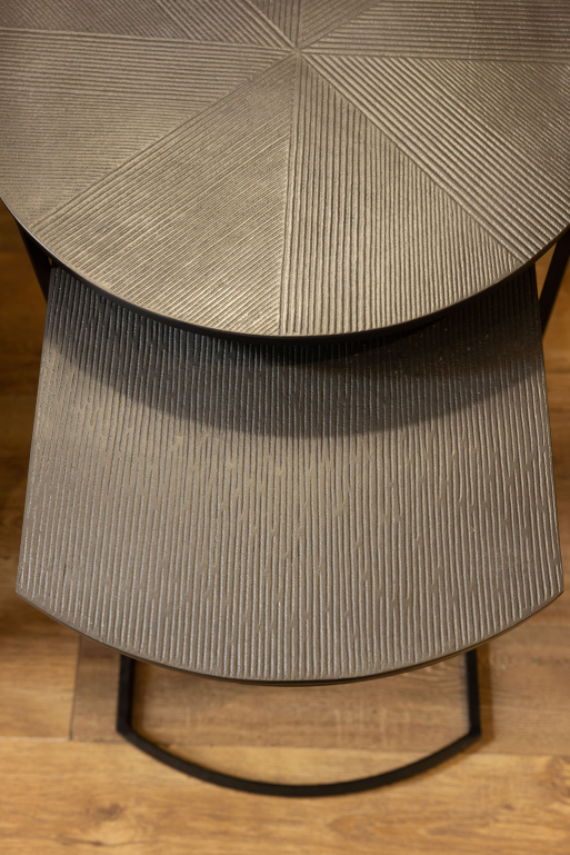 Ebony Togo Nesting side tables Block & Chisel