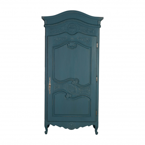 Block and chisel armoire in teal 