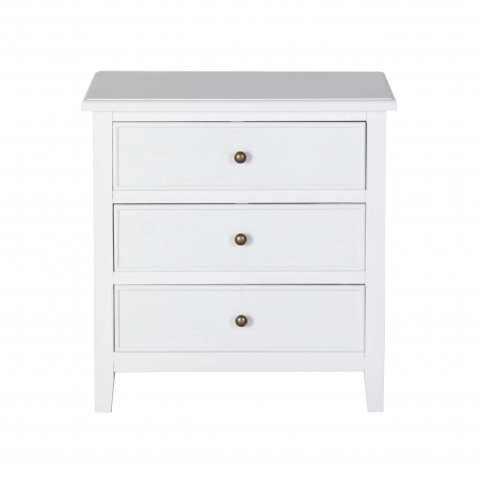 3 drawer Cadby bedside in white 
