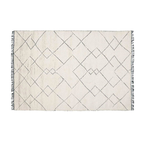 Block and chisel linie rug with diamond pattern