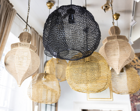 Jute and Iron chandelier